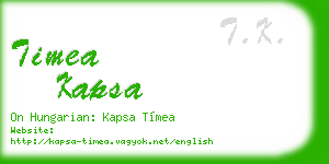 timea kapsa business card